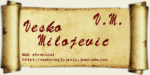 Vesko Milojević vizit kartica